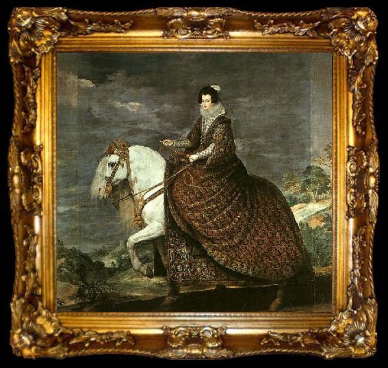 framed  VELAZQUEZ, Diego Rodriguez de Silva y Queen Isabel of Bourbon Equestrian, ta009-2